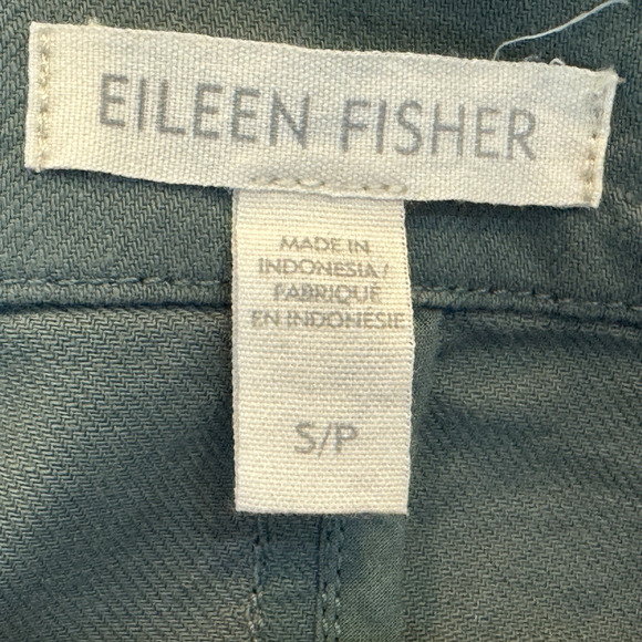 Eileen Fisher Lightweight Jacket Womens Size Small Green Organic Cotton Pockets - Picture 7 of 10
